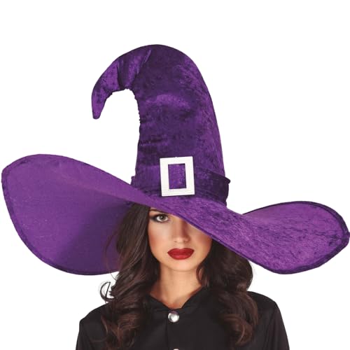 FIESTAS GUIRCA XXL Hexenhut Purple Witch 73 x 62 cm Huthöhe 39 cm Lila Halloween für Damen Kostüm-Zubehör Fasching Karneval Mottoparty von FIESTAS GUIRCA