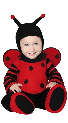 FIESTAS GUIRCA | Marienkäfer Baby Kostüm (18-24 Monate) - Flügel, Kapuze, Overall und Füße - Kinder Kostüme für Karneval, Halloween und Kostümpartys - Ideal für Babys Unisex - Schwarz und Rot von FIESTAS GUIRCA