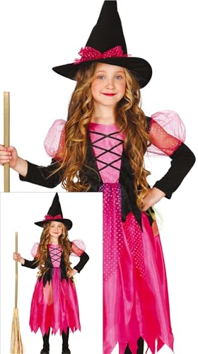 Hexen-Kostüm für Mädchen, pink, für Halloween oder Partys 7-9 anni Siehe Foto von FIESTAS GUIRCA