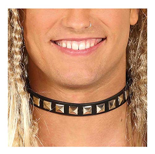 Punk Leder Halsband mit Nieten Erwachsene Karneval Fasching Party Rocker Biker von Guirca