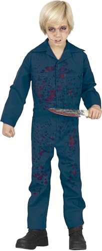 Slager Psyco Killer Halloween Kostüm Kinder – Horror Killer Kostüm mit blauem Overall – Halloween-Kostüm Junge von FIESTAS GUIRCA