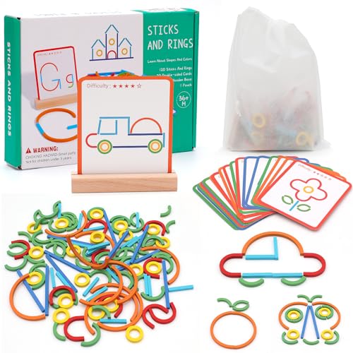 FIHODONE Montessori Spielzeug ab 3 Jahre,Montessori Steckpuzzle Vorschule Spiele Holzpuzzle,Kinderspielzeug Vorschüler Farbe und Form Kognition für 2 3 4 5 Jahre alt Baby Kinder von FIHODONE