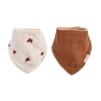 Filibabba Bandana-Lätzchen Lucky / Amber Brown 2er-Pack von FILIBABBA