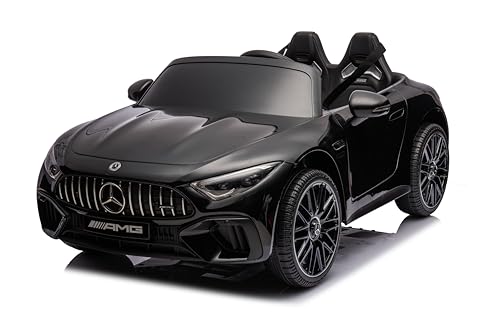 FINOOS Elektroauto für Kinder Mercedes SL63, Originallizenz, Türen mit vertikaler Öffnung, 4 Motoren, Akku 24 V, 5 Ah, Fernbedienung 2,4 GHz (schwarz) von FINOOS