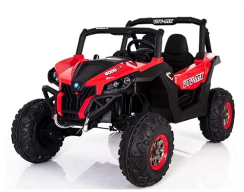 FINOOS Elektroauto für Kinder UTV-MX Buggy 24V, kinderauto 2 Sitzer, kinderelektro Auto mit 2,4 Ghz Fernbedienung, 4x4 Allrad angetrieben, Batterie: 2x12V, 2-7 Jahre (Rot) von FINOOS