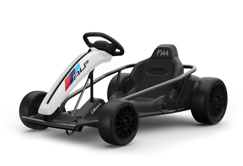 FINOOS Kinder Elektroauto 24V Drift-Kart GoKart - Drift Cart | Bis13 Km/h - 2 x 350Watt Motor - 2 x 12 Volt 9 Ah Batterie - Eva Reifen vorne - Kinder Auto ab 4 Jahren (Weiß) von FINOOS