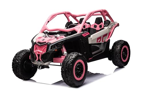 FINOOS Kinder elektroauto Maverick Buggy 24V, kinderauto 2-Sitzer, mit Fernbedienung 2,4GHz, 4 x Motor 24V, 200W, Akku: 24V, 2 – 7 Jahre (Rosa) von FINOOS