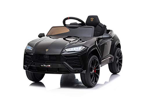 FINOOS Lambo Urus Elektroauto für Kinder, Originallizenz, Batterie, vertikal öffnende Türen, 2 Motoren, 12-V-Batterie, 2,4-GHz-Fernsteuerung, 1 bis 4 Jahre (Schwarz) von FINOOS