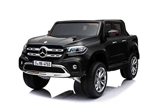 FINOOS Mercedes X-Class Elektroauto für Kinder, 2-Sitzer, mit Fernbedienung 2,4 GHz, 4x4 Motors, 12V, 4 x 35W, Eva Vollgummireifen, 1 bis 7 Jahre, Schwarz von FINOOS