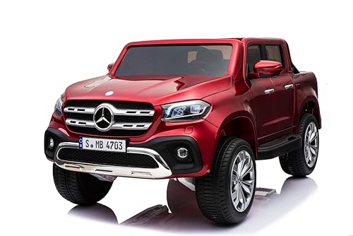 FINOOS Mercedes X-Class Elektroauto für Kinder, 2-Sitzer, mit Fernbedienung 2,4 GHz, 4x4 Motors, 12V, 4 x 35W, Eva Vollgummireifen, 1 bis 7 Jahre (rot) von FINOOS