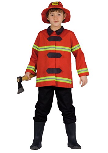 Blumen Paolo – Feuerwehrmann Kostüm Kind L (7-9 anni) rot von FIORI PAOLO