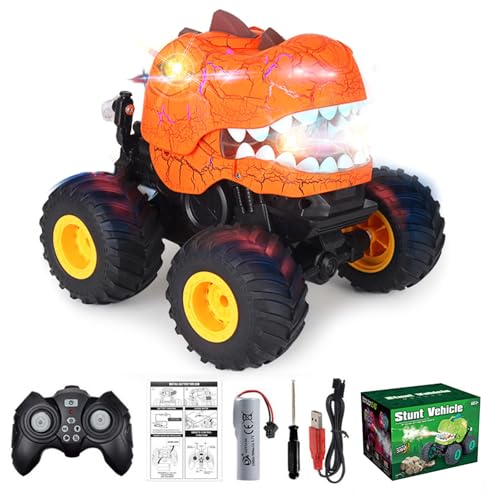 FIRSTXIU Fernbedienung Dinosaurier Stunt Fahrzeug Spielzeug Alle Terrains Rotierend FIRSTXIU Fernbedienung Dinosaurier Stunt Fahrzeug Spielzeug Alle Terrains Rotierend von FIRSTXIU