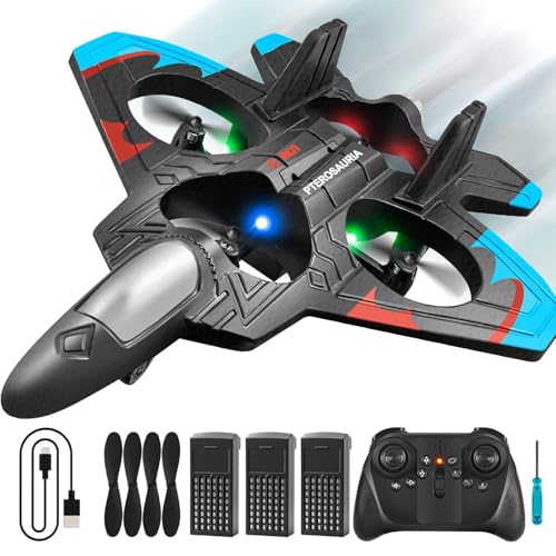 Stunt Fernbedienungsflugzeug Schaumkämpfer Mit LED Leuchten Fernbedienung Flugzeuge Für Kinder Von 8 Bis 13 Leicht Zu Fliegen Anfänger Drohnen Stunt Fernbedienungsflugzeug Schaumkämpfer Mit LED Leuchten Fernbedienung Flugzeuge Für Kinder Von 8 Bis 13 Leicht Zu Fliegen Anfänger Drohnen von FIRSTXIU