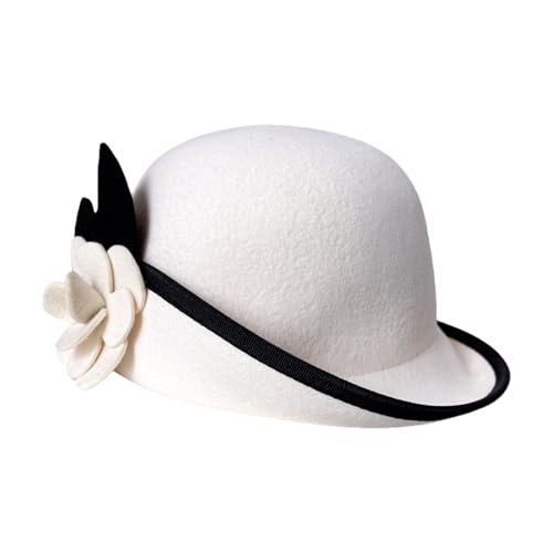 Vintage Fedoras Für Frauen Themenparty Kappen Mit Roll Rand Blumenwolle Bowler Für Halloween Party Cosplay Accessoire Elegante Kopfbedeckung Vintage Fedoras Für Frauen Themenparty Kappen Mit Roll Rand Blumenwolle Bowler Für Halloween Party Cosplay Accessoire Elegante Kopfbedeckung von FIRSTXIU