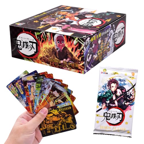 Deemonslayer Anime Karten,Deemonslayer Anime Sammelkarten Karten Set Cartoon Trading Cards Kartenspiel Booster Pack Solitaire Card Box Geburtstagsgeschenk Für Anime Enthusiasten Fans Teenager von FISAPBXC