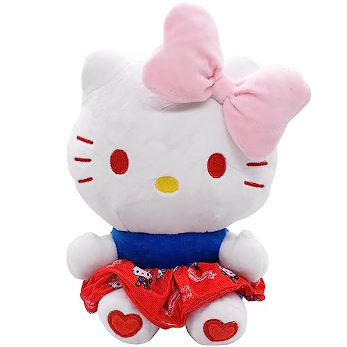 Hello Kiitty Plüsch Figure,Hello-Kiitty Plüsch Puppe Kuscheltier Plüsch Spielzeug Cartoon Charaktere Plüschpuppen Kinder Puppe Kawaii Plüsch Figure Spielzeug für Partygeschenke, Abschlussfeie (15CM) von FISAPBXC