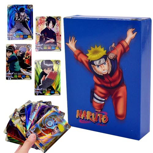 FISAPBXC N-aruto Anime Karten Set, 50 Stück N-aruto Kartenspiel Sammelkarten Anime Karten Card Games Karten Trading Card Pack Geburtstagsgeschenk für Kinder von FISAPBXC