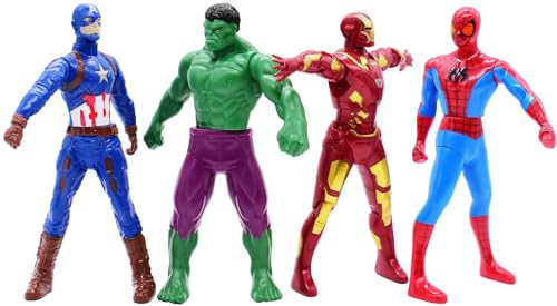 FISAPBXC Super-Hero Anime Figur, 4 PCS Super-Hero Modell Statue PVC Figurine Spielzeug Set Character Collectibleanime Desktop Dekorationen Collectibles für Kinder Geburtstag Geschenk (18cm) von FISAPBXC