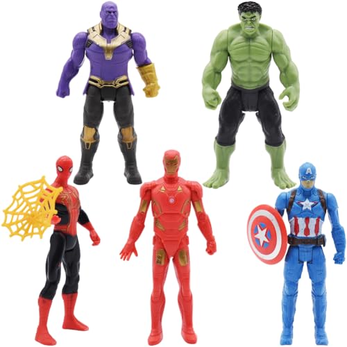 FISAPBXC Super-Hero Anime Figur, 5 PCS Super-Hero Modell Statue PVC Figurine Spielzeug Set Character Collectibleanime Desktop Dekorationen Collectibles für Kinder Geburtstag Geschenk von FISAPBXC