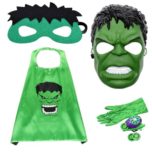 Hullk Kinderkostüm Kinder, Supperhelden Kostüm Maske Launcher Handschuh Cosplay Kostüm für Kinder Launcher Handschuh Spielzeug Kinder Theme Party Dress Up Costume Set Masquerade Kostüm für Kinder von FISAPBXC