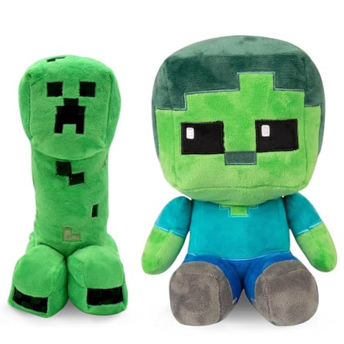 M-inecraft Plüschtiere,2 PCS M-inecraft Plüsch Figure Stofftier Plüschpuppe Plüschtiere Cartoon Plüschfigur Puppe Kuscheltier Plüschfiguren Cartoon Charaktere Plüschpuppen Geschenke für Kinder von FISAPBXC