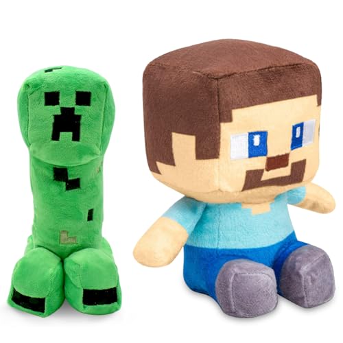 M-inecraft Plüschtiere,2 PCS M-inecraft Stofftier Plüschpuppe Kinderspielzeug Plüschtiere Plüschfigur Spielzeug Puppe Kuscheltier Plüschfiguren Cartoon Charaktere Plüschpuppen Geschenke für Kinder von FISAPBXC