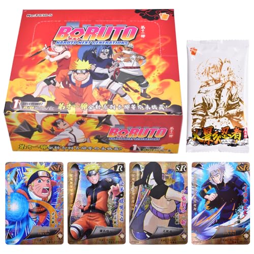 Narruto Anime Karten,160 Stück Narruto Anime Sammelkarten Karten Set Cartoon Trading Cards Kartenspiel Booster Pack Solitaire Card Box Geburtstagsgeschenk Anime Enthusiasten, für Fans Teenager von FISAPBXC