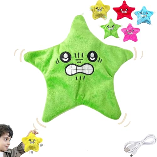 FITLBW Angry Star Face Plush,angry Star Plush,angry Starfish Toy,Dancing Star Plush,Moving Star Plush,Angry Star Face Kawaii Fun Toy,Moving Funny Angry Star Stress Relieving Toys von FITLBW