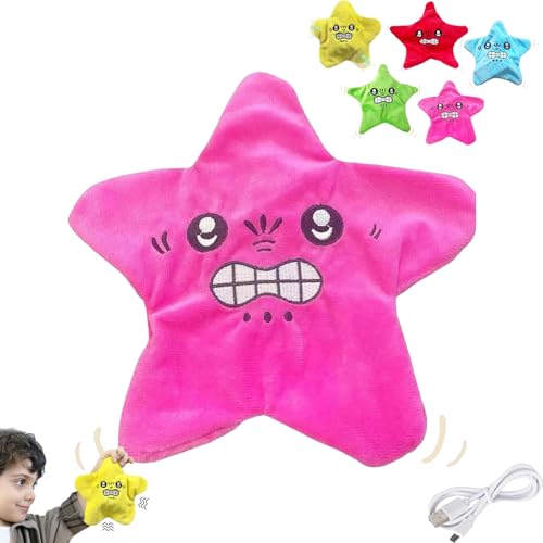 FITLBW Angry Star Face Plush,angry Star Plush,angry Starfish Toy,Dancing Star Plush,Moving Star Plush,Angry Star Face Kawaii Fun Toy,Moving Funny Angry Star Stress Relieving Toys von FITLBW