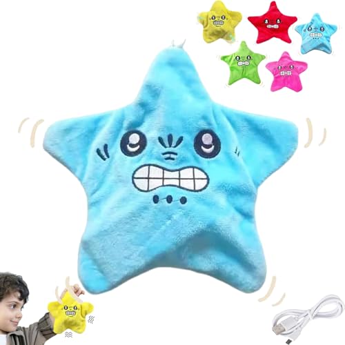 FITLBW Angry Star Face Plush,angry Star Plush,angry Starfish Toy,Dancing Star Plush,Moving Star Plush,Angry Star Face Kawaii Fun Toy,Moving Funny Angry Star Stress Relieving Toys von FITLBW