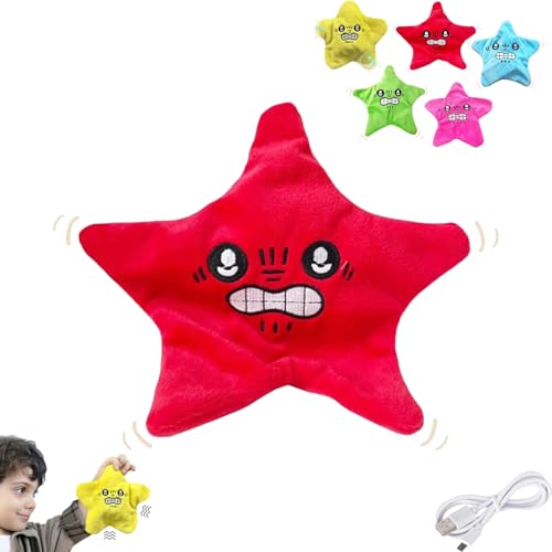 FITLBW Angry Star Face Plush,angry Star Plush,angry Starfish Toy,Dancing Star Plush,Moving Star Plush,Angry Star Face Kawaii Fun Toy,Moving Funny Angry Star Stress Relieving Toys von FITLBW