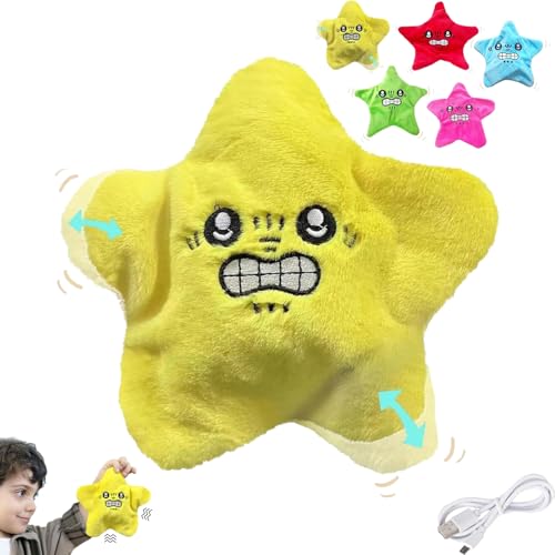 FITLBW Angry Star Face Plush,angry Star Plush,angry Starfish Toy,Dancing Star Plush,Moving Star Plush,Angry Star Face Kawaii Fun Toy,Moving Funny Angry Star Stress Relieving Toys von FITLBW