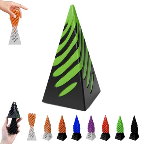 Impossible Pyramid Passthrough Sculpture,Pyramid Passthrough Sculpture, Impossible Pyramid Fidget Toy, 3D Rotating Spiral Cone Fingertip Printed Toys, Fidget Toy for Adult von FITLBW