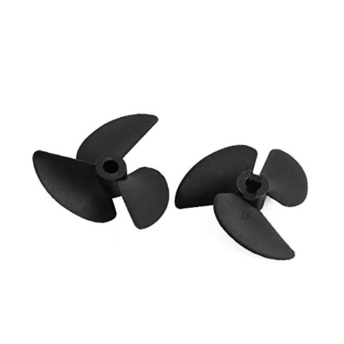 FIYA Lon0167 2 Stück, 43 mm x 18 mm, Kunststoff, zuverlässige Effizienz, 3-flügelig, drehbar, RC-Boot-Propeller, 4,8 mm Loch, schwarz (ID: 85f 8b 6b e81) von FIYA