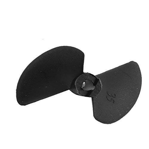 Lon0167 35 mm x 40 mm Nylon, 2 Flügel, zuverlässige Wirksamkeit, rotierende RC-Boot-Requisite, Propeller, 3,17 mm Loch, links, schwarz (ID: f73 5f f2 6ab) von FIYA