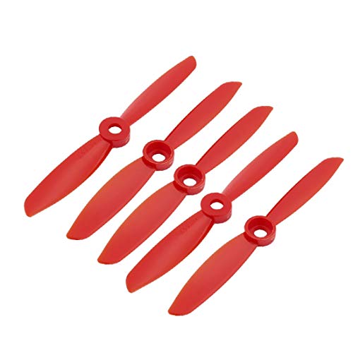 Lon0167 5 Stück, 10,2 x 11,4 cm, 2 Flügel, elektrisch, zuverlässig, effizient, RC-Flugzeug, CW-Propeller, rot, mit Lochadapter (ID: 414 cb 64 45f) von FIYA