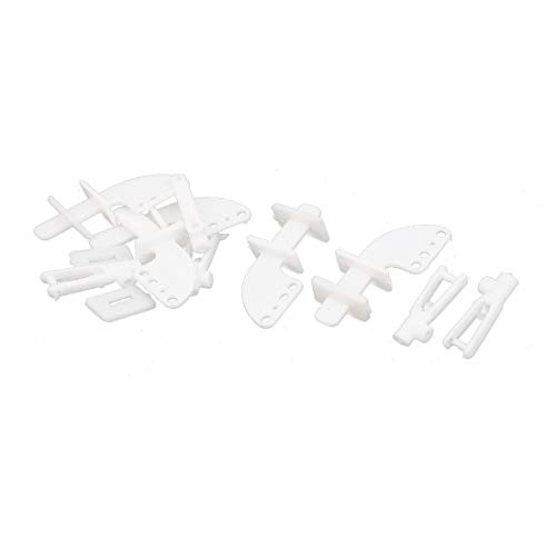 Lon0167 Kunststoff-RC-Modellflugzeug, Winkel, zuverlässige Wirksamkeit, schnell verstellbar, weiß, 5 Sets (ID: 98d, 55, 6e, f93) von FIYA