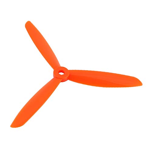 Lon0167 Luftfahrt-Propeller mit 11,4 cm (4,5 Zoll), Orange, zuverlässige Wirksamkeit, 3-Flügel, CCW, RC-Flugzeugpropeller mit Abstandshaltringen (ID: d68, 7e cc, e96) von FIYA