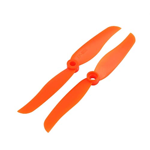 New Lon0167 Propeller-Paddel 6045 aus Kunststoff, für ferngesteuertes Flugzeug, zuverlässige Wirksamkeit, Propeller-Paddel 6045 + Schaft-Adapterring (ID: 4ef d0 74 c23), Orange, 2 Stück von FIYA