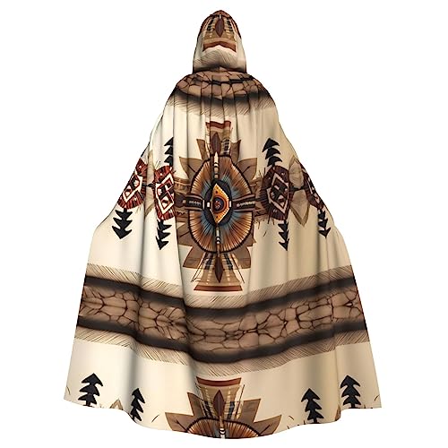 FInpan Indianer-Malerei-Poncho, Halloween-Kapuzenumhang, für Damen und Herren, Halloween, Kostüme, Party, Cosplay von FInpan