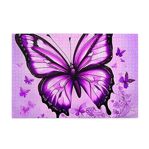 Lila Schmetterling Puzzle 1000 Teile Erwachsene Puzzle Puzzle Spiele Wohnkultur (74,9 x 50 cm) von FInpan