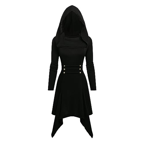 FJKVKDT Gothic Kleid Ghostface Kostüm Halloween Kostüm Damen Mittelalter Kleid Damen Wikinger Kostüm Damen, Schwarz FJKVKDT Gothic Kleid Ghostface Kostüm Halloween Kostüm Damen Mittelalter Kleid Damen Wikinger Kostüm Damen, Schwarz von FJKVKDT