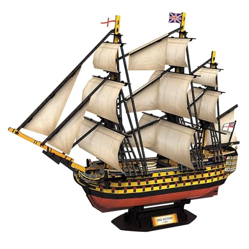 FLADO 3D-Puzzles, großes Siegesschiff, Schiff, Segelboot-Modellbausätze für Erwachsene und Jugendliche, 3D-Puzzles, Segelboot-Modell, Hobby, Spielzeug, Raumdekoration, Geschenke von FLADO