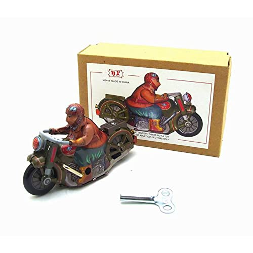 FLADO Aufziehspielzeug MS448 Motorrad Blechspielzeug Nostalgisches Thema Persönlichkeit Dekoration Kreatives Geschenk Vintage Sammlerstück Kindergeschenk von FLADO