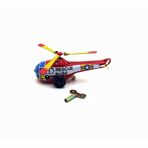 FLADO Kinder-Blechspielzeug im Retro-Stil, MS653, Kleiner Hubschrauber aus Blech, zum Aufziehen, Vintage-Sammlerstück, Kindergeschenk für Jungen und Mädchen, Eltern-Kind-Interaktion von FLADO