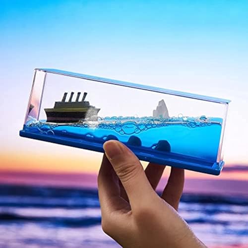 FLADO Kreuzfahrtschiff-Flüssigkeits-Driftflasche, sinkt nie, Titanic Spielzeug-Kreuzfahrtschiff-Dekoration, 3D-Kreuzschiff-Modell-Tischdekoration, für Auto, Schlafzimmer, Wohnzimmer von FLADO