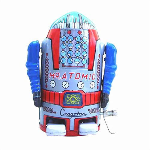 FLADO Retro-Aufziehspielzeug MS632, Weltraumroboter, Sammlerspielzeug für Erwachsene, kreatives Blechspielzeug, Kunsthandwerk, Vintage-Sammlung, Kindergeschenk (Silber) von FLADO
