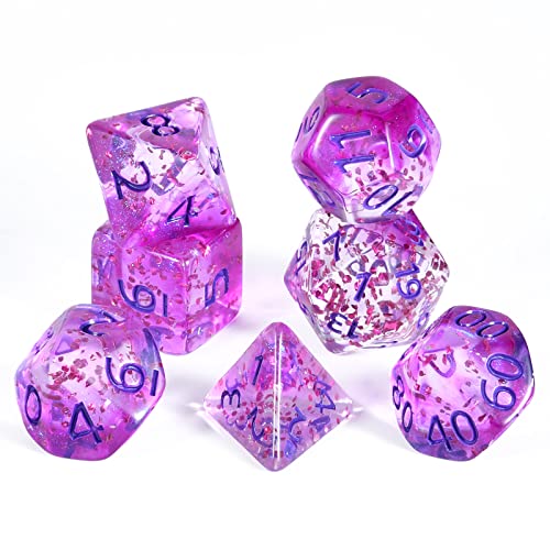 FLASHOWL D20-Würfel, transparent, kristallfarben, D20, Dungeons and Dragons, Tischwürfel, polyedrisches Rollenspiel, W20-Würfel, DND, RPG, MTG, polyedrische Würfel (7 Stück Puppen) von FLASHOWL