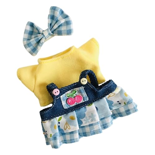 FLCPJGV 17 cm Niedliche Puppenkleidung Aus Plüsch, Accessoires für Puppen, Trendig, Gemütlich, Rollenspiel Outfits für Puppen, blaues Kleid von FLCPJGV