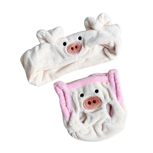 FLCPJGV 20 cm Plüschpuppenkleidung für Kleine Mädchen, DIY Set, Niedliche Kostüme, Rosa Schwein von FLCPJGV